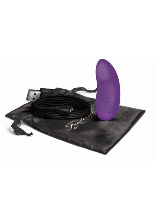 Fredericks`s Of Hollywood USB Rechargeable Come Lay-On Vibrator Silicone Splash Proof Purple