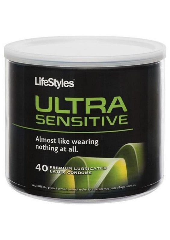 Lifestyles Ultra Sensitive 40 Preium Lubricated Latex Condoms Bowl