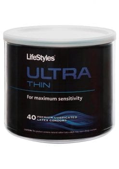 Lifestyles Ultra Thin 40 Lubricated Latex Condoms Bowl