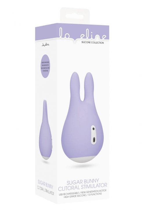 Loveline Sugar Bunny Clitoral Stimulator Silicone Rechargeable Waterproof Purple