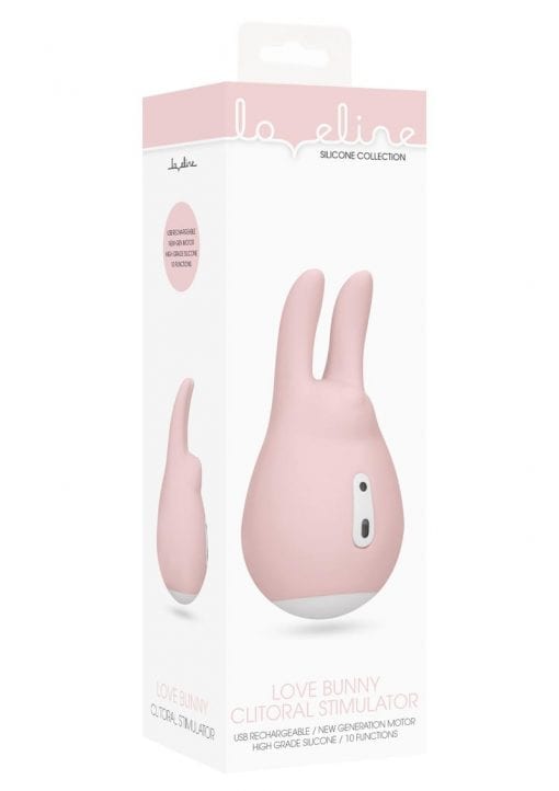 Loveline Love Bunny Clitoral Stimulator Silicone Rechargeable Waterproof Pink