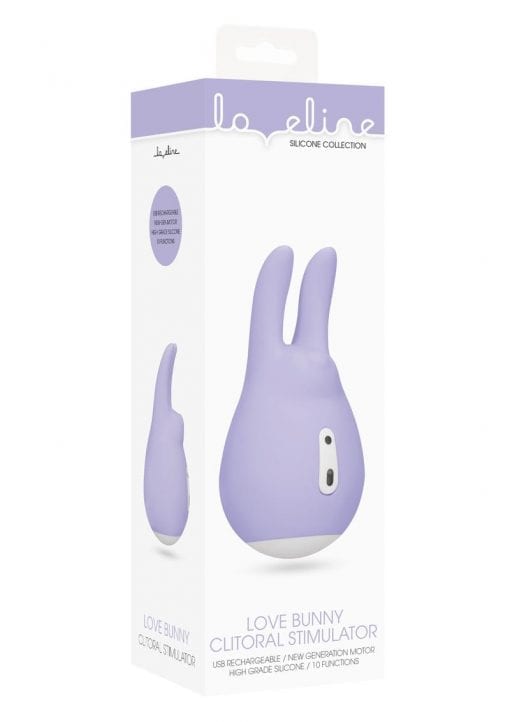 Loveline Love Bunny Clitoral Stimulator Silicone Rechargeable Waterproof Purple