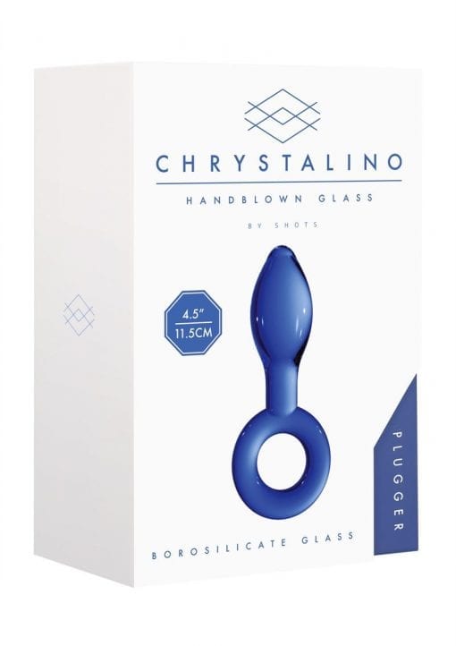 Chrystalino Plugger Borosilicate Glass Butt Plug Blue 4.5 Inches