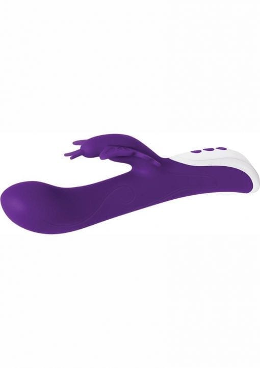 Twirly Butterfly Silicone USB Rechargeable Dual Vibrator Waterproof Purple 9.25 Inch