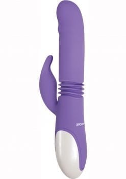 Thick and Thrust Bunny With Length Thrusting And Girth Expanding Action Silicone USB Rechargeable Dual Vibe Waterproof Lavender
