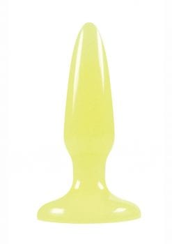 Firefly Pleasure Plug Mini 3.2in Glow In The Dark Yellow Non-Vibrating Anal Plug