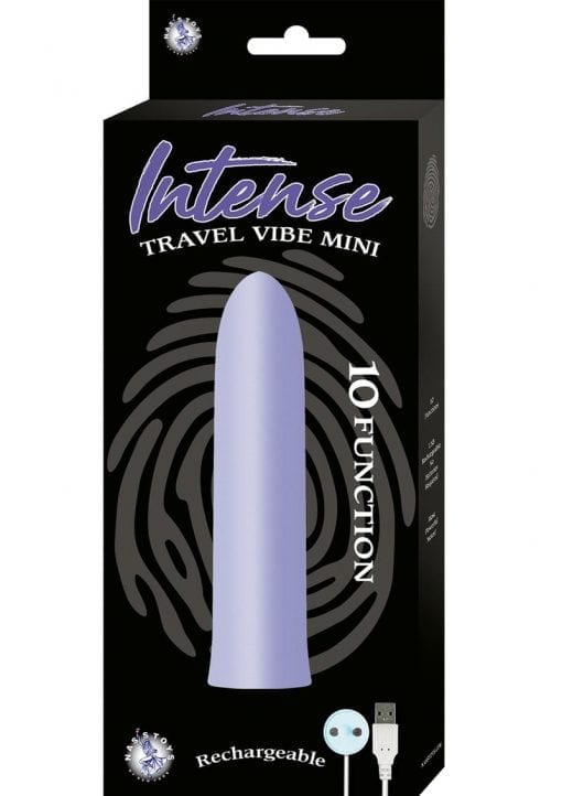 Intense Travel Vibe Mini 10 Function USB Rechargeable Waterproof Purple 4 Inch