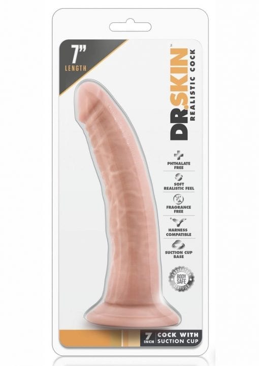 Dr. Skin Realistic Cock With Suction Cup Vanilla 7 Inch
