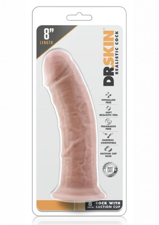 Dr. Skin Realistic Cock With Suction Cup Vanilla 8 Inch