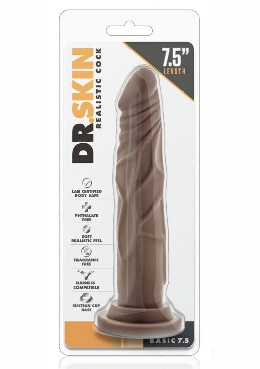 Dr. Skin Basic Realistic Cock Chocolate 7.5 Inch