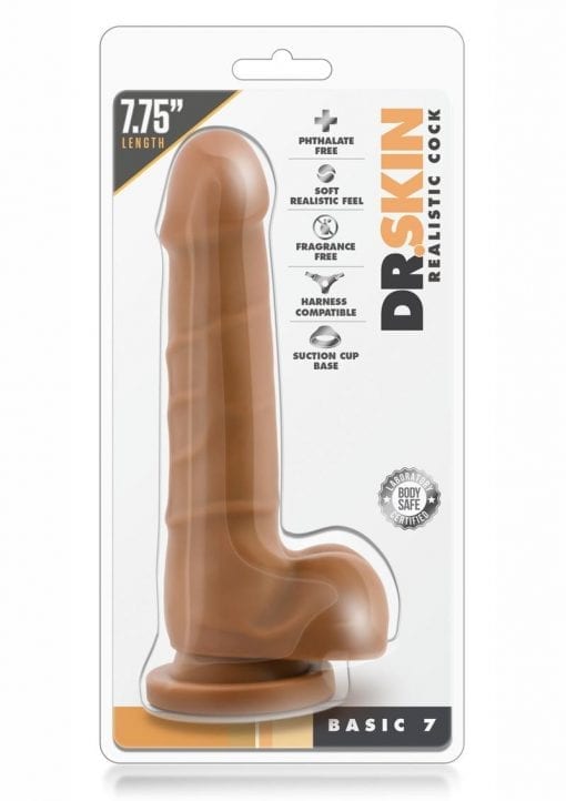 Dr. Skin Basic 7 Realistic Cock Mocha 7.75 Inch