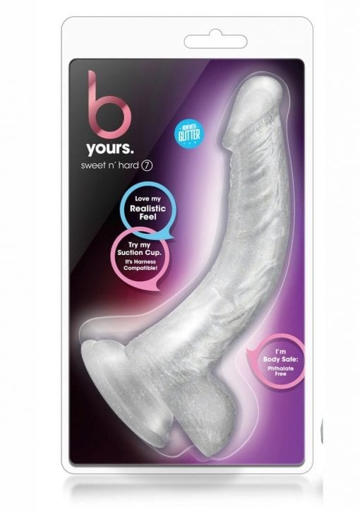 B Yours Sweet N Hard 07 Realistic Dong With Balls Clear 8 Inch