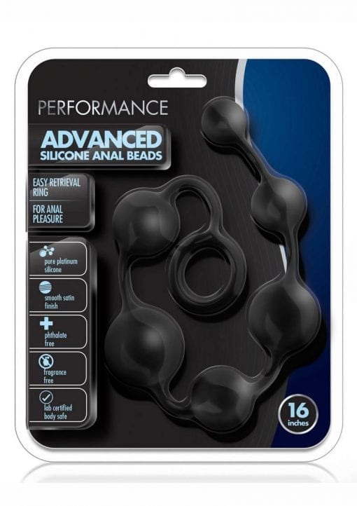 Performance Advanced Anal Beads 16in Silicone - Black