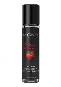 Wicked Aqua Strawberry Lube 1oz Water Based