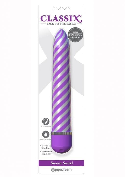 Sweet Swirl Vibrator Purple 8 inch Multi Speed Waterproof