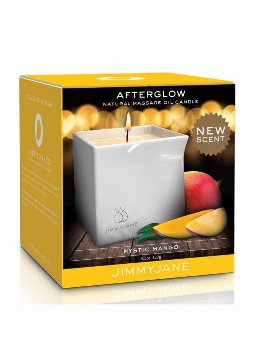 JimmyJane Afterglow Natural Massage Oil Candle Mystic Mango 4.5 Ounces