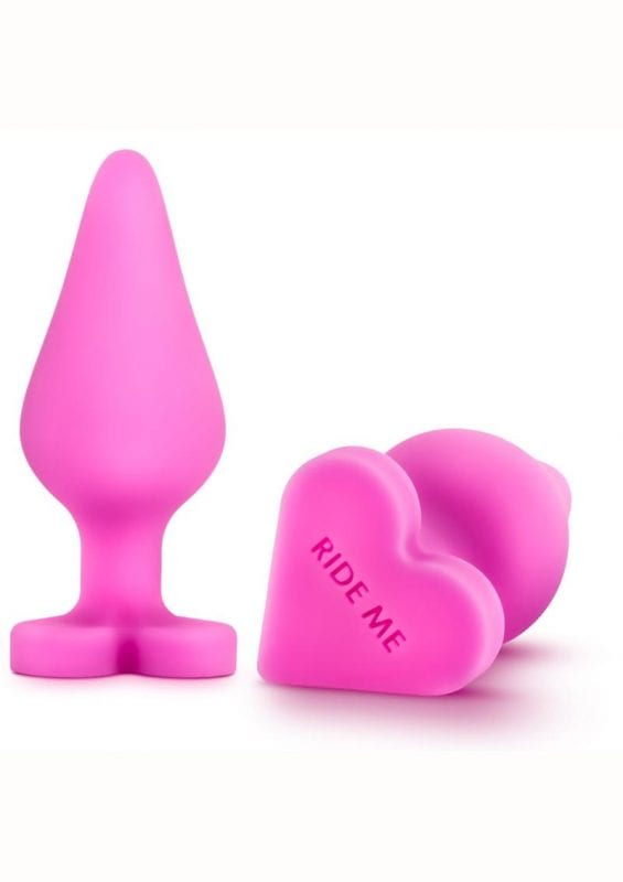 Play With Me Naughtier Candy Hearts Fuck Me Anal Plug Silicone - Pink