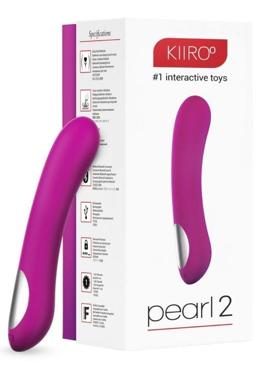 Kiiroo Pearl2 Silicone USB Rechargeable Interactive Vibrator Waterproof Purple 7.87 Inches