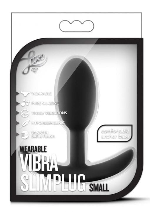 Luxe Wearable Vibra Slim Plug Silicone Small - Black