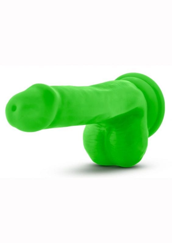 Neo Elite Dual Density Realistic Cock With Balls Suction Base Silicone Green 6 Inch