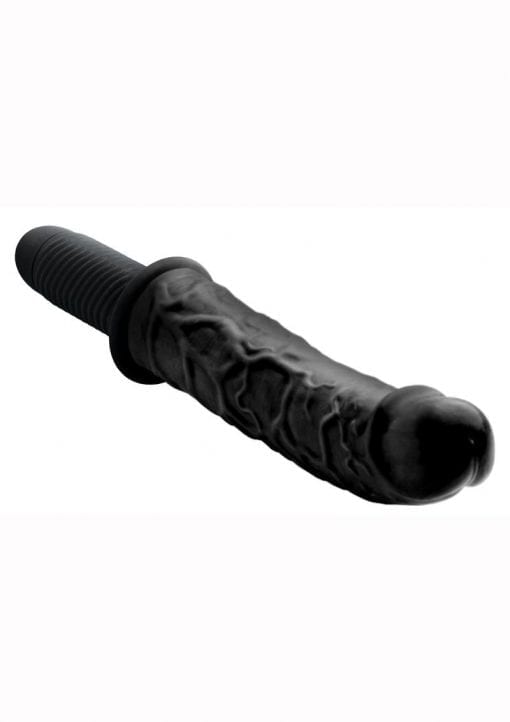 Master Series The Curved Dictator Giant Dildo Thruster Splashproof Black 13.5 Inches