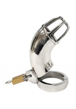 Rouge Stainless Steel Play Cock Cage With Padlock