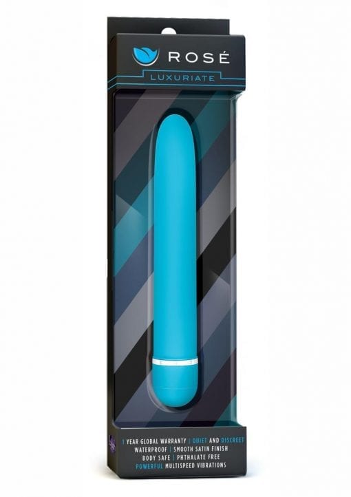 Rose Luxuriate Vibrator Multi Speed Blue 7 Inch