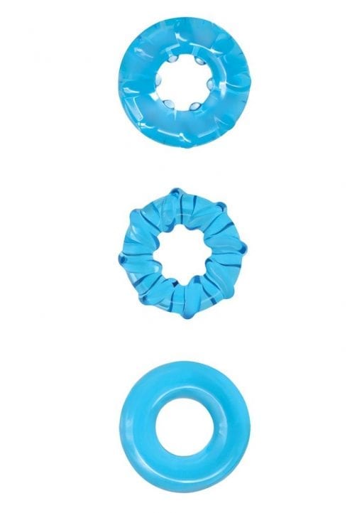 Renegade Dyno Rings Blue Cock Ring Set Non-Vibrating