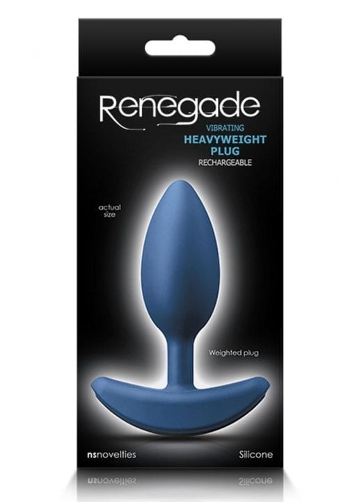 Renegade Heavyweight Plug 4.69in Medium Blue Silicone Anal Plug Vibrating Rechargeable
