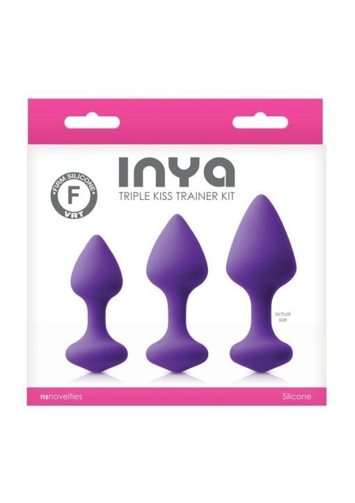 INYA Triple Kiss Trainer Kit Silicone Tapered Non-Vibrating Anal Plugs Purple