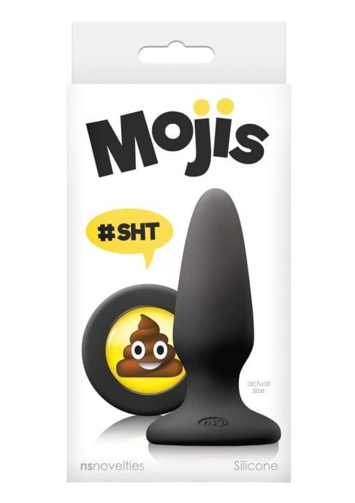 Mojis Hashtag SHT Silicone Tapered Medium Non-Vibrating Anal Plug Black 4.1 Inches