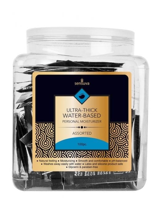Sensuva Ultra Thick Water Based Personal Moisturizer Assorted Flavored Lubricants 100 Per Bowl