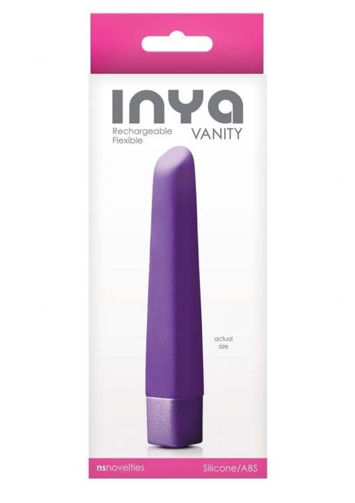 INYA Vanity Silicone Rechargeable Clitoral Stimulation Vibrator Waterproof Purple 4.96 Inch