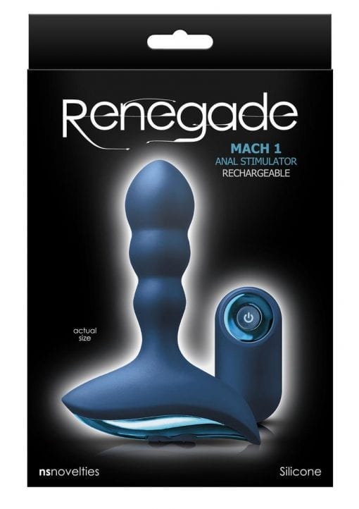 Renegade Mach 1 Silicone Rechargeable Vibrating Anal Stimulator - Blue