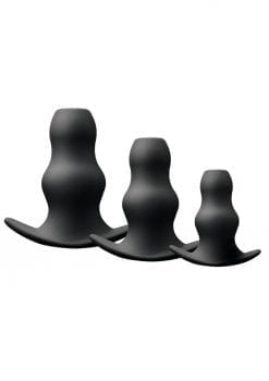 Renegade Peeker Trainer Kit Silicone Hollow Butt Plugs - Black