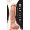 Colours Dual Density 8in Silicone Dildo With Balls Realistic - Vanilla