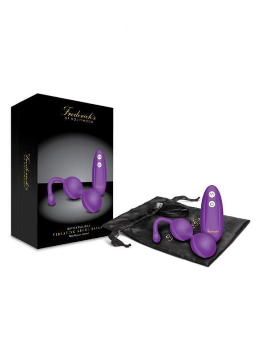 Fredericks of Hollywood Vibrating Remote Control Kegel Balls Rechargeable Purple