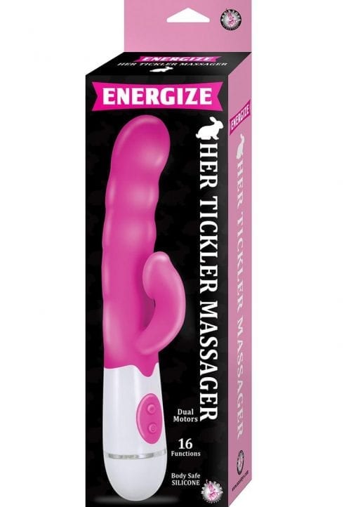 Energize Her Tickler Massager Dual Motors Clitoral Tickler Silicone Pink