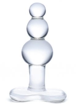 Glas Beaded Glass Butt Plug With Tapered Base Clear