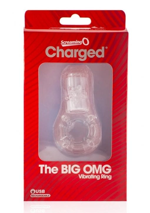 Charged Big OMG Vibrating Ring USB Rechargeable Waterproof Clear