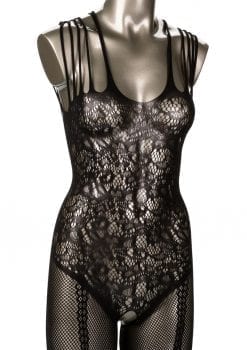 Scandal Strappy Lace Body Suit One Size Black