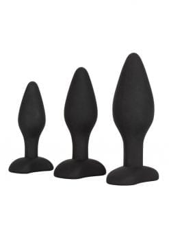 Silicone Anal Exerciser Kit Anal Plugs Waterproof Black