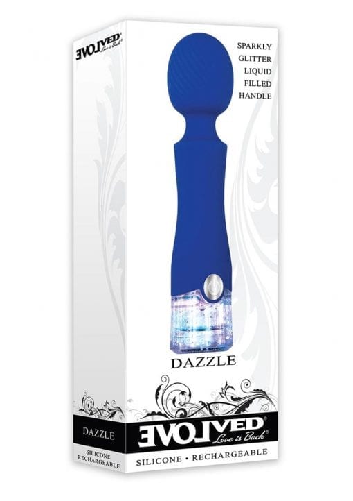 Dazzle Silicone LED Light Massager USB Rechargeable Waterproof Blue 6 Inches