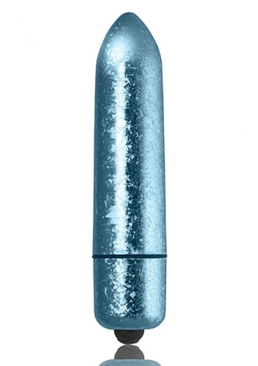 Rocks-Off 120mm Frosted Fleurs Multi Function Bullet Waterproof Blue