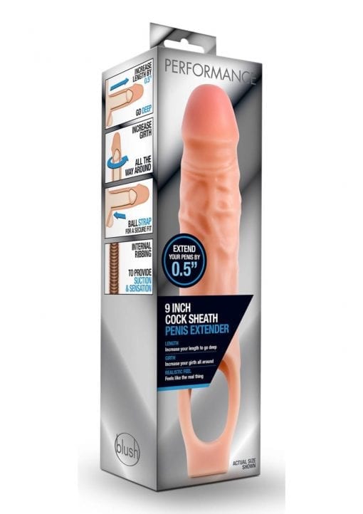 Performance Cock Sheath Penis Extender 9 Inch Flesh