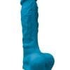 Colours Pleasure 7in Silicone Dildo With Balls - Blue