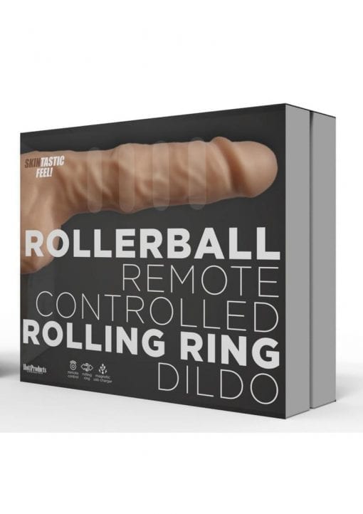 Rollerball Remote Controlled Rolling Ring Dildo Rechargeable Water Resistant Flesh