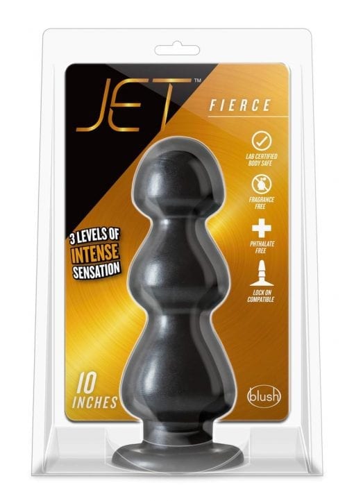 Jet Fierce 10 Inch Anal Plug Black