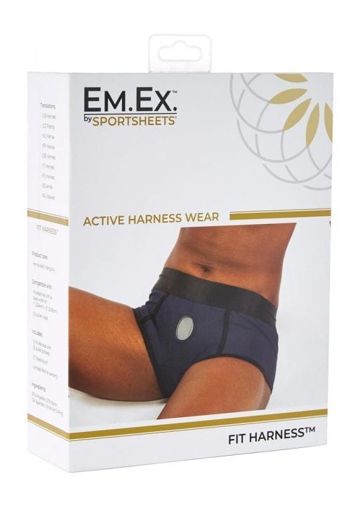EM. EX. Active Harness Wear Fit Harness Boy Shorts Blue Triple Extra Large - 37-40