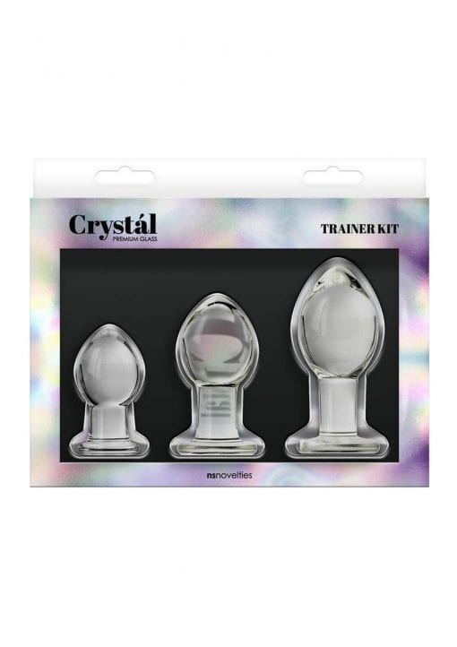 Crystal Premium Glass Trainer Kit Anal Plug Set - Clear